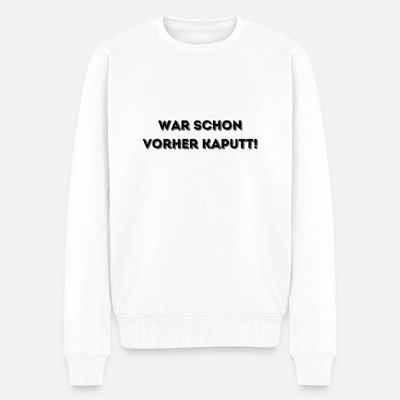 Kaputt - Männer Premium Bio Pullover - Weiß