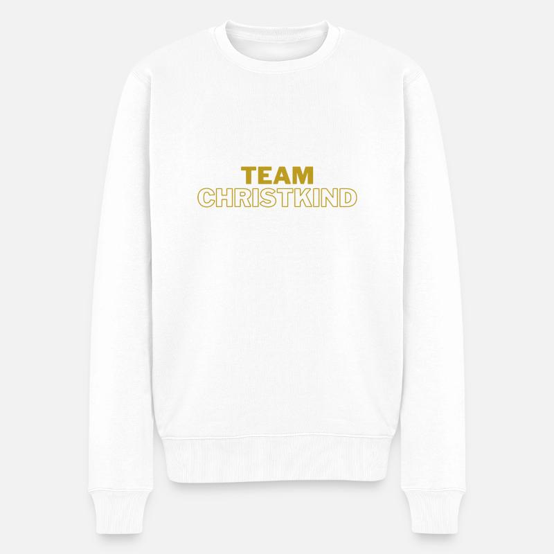 Team Christkind - Gold Design - Männer Premium Bio Pullover - Weiß