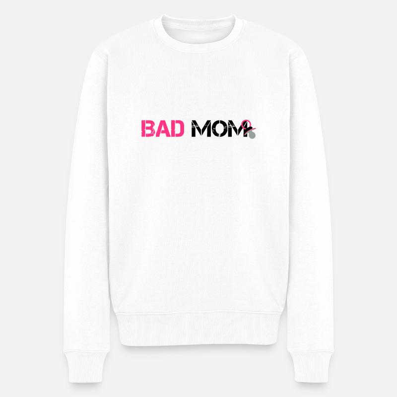 Bad Mom - Männer Premium Bio Pullover - Weiß