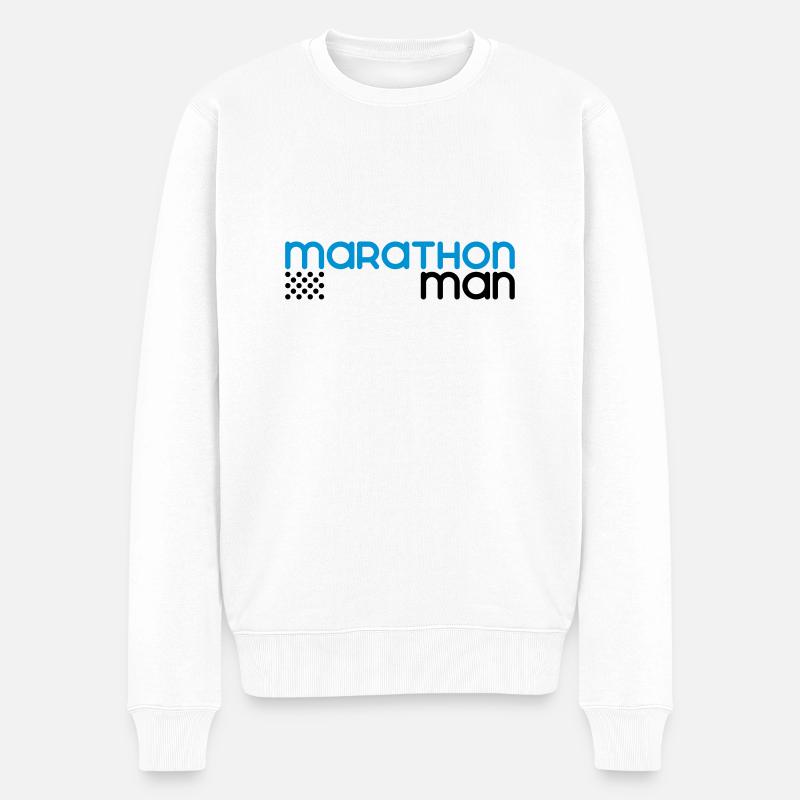 Marathon-Mann - Anpassbare - Männer Premium Bio Pullover - Weiß