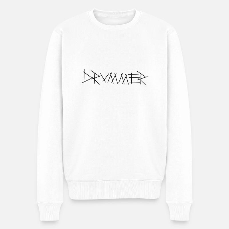 Drummer - Männer Premium Bio Pullover - Weiß