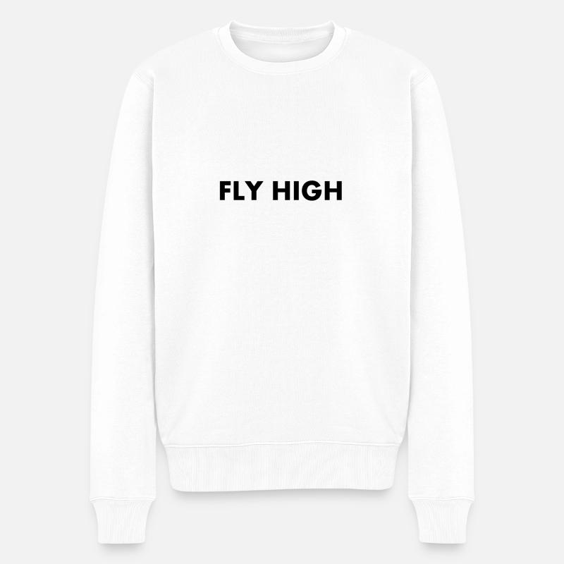 FLY HIGH - Männer Premium Bio Pullover - Weiß