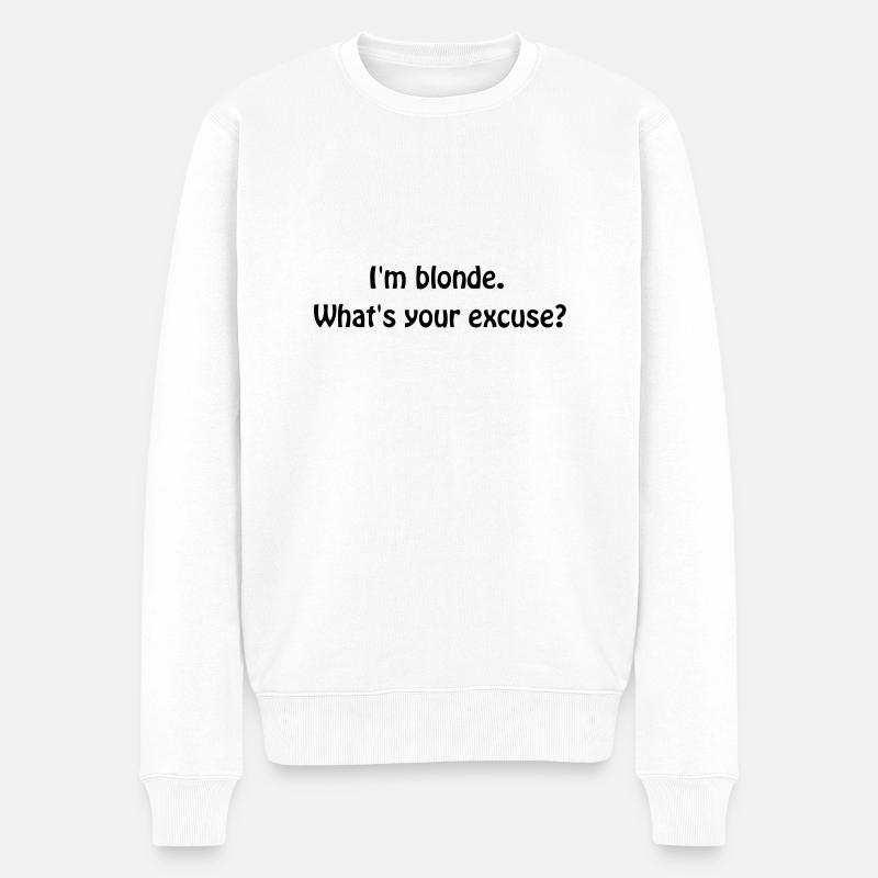 I'm blonde... - Männer Premium Bio Pullover - Weiß