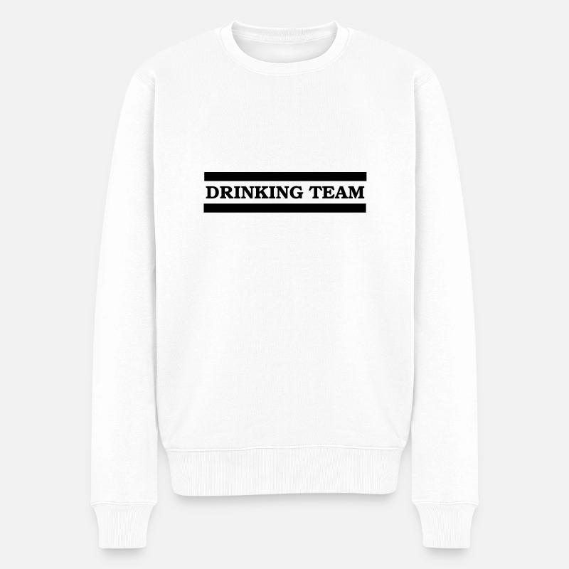 drinking team - Pull Premium bio Homme - blanc