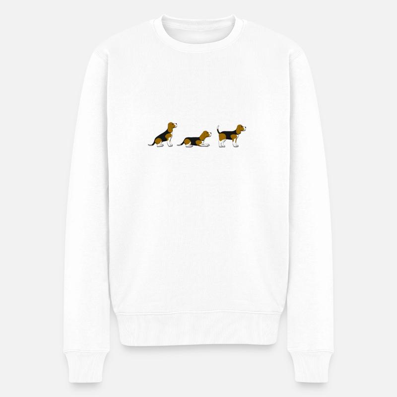 sit down stay beagle 1 - Pull Premium bio Homme - blanc