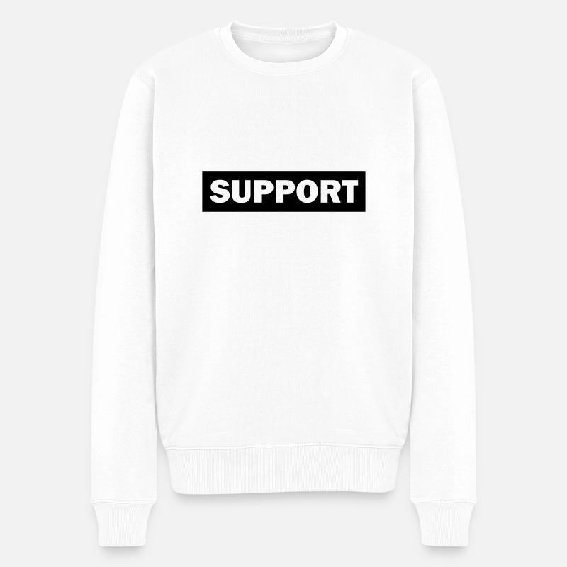 support - Männer Premium Bio Pullover - Weiß