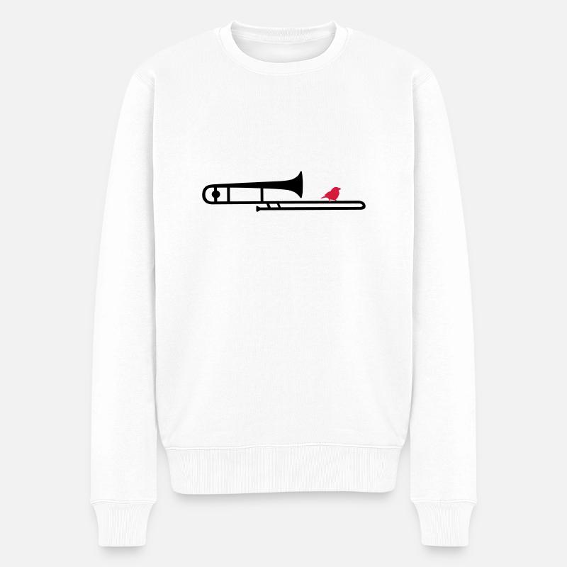 trombonebird - Männer Premium Bio Pullover - Weiß