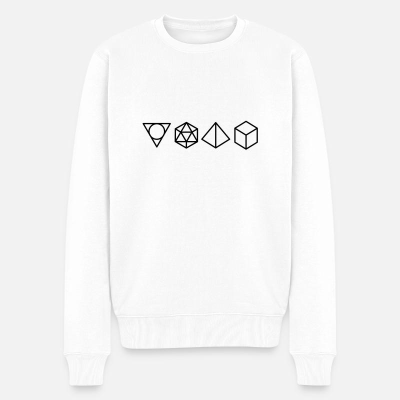 Geometrische formen - Männer Premium Bio Pullover - Weiß