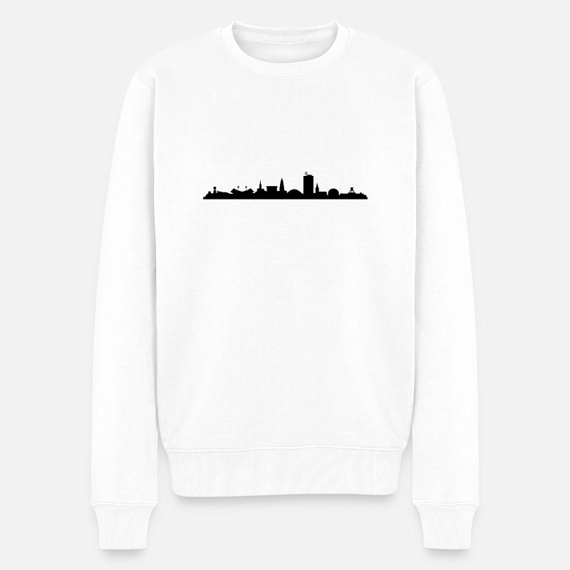 Skyline Bochum - Männer Premium Bio Pullover - Weiß