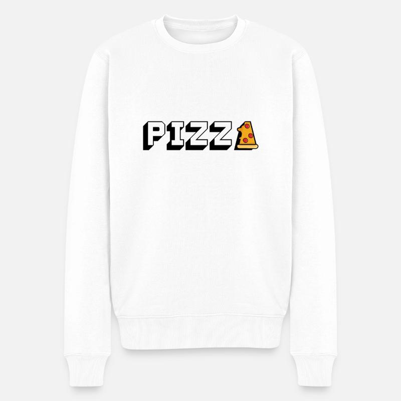 Pizza - Männer Premium Bio Pullover - Weiß