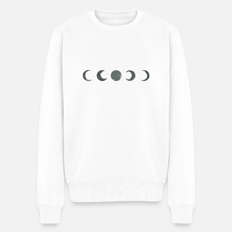 moon phases - Männer Premium Bio Pullover - Weiß