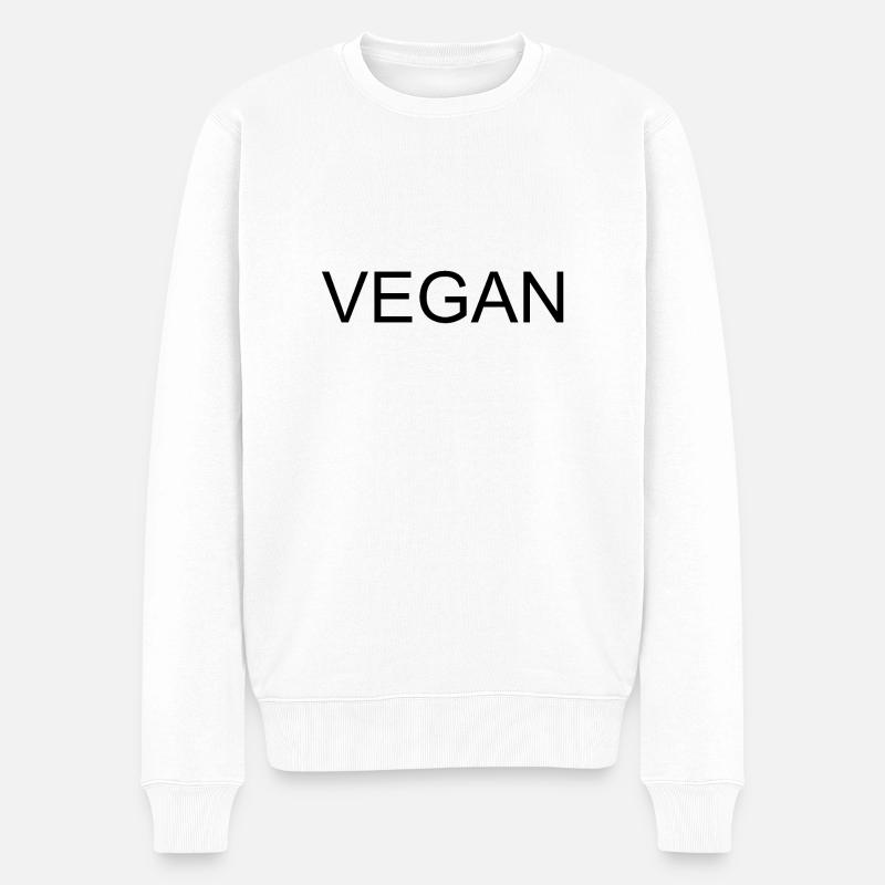 VEGAN - Männer Premium Bio Pullover - Weiß