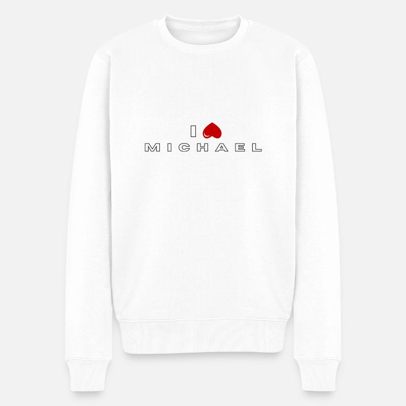 Ich hasse Michael - Männer Premium Bio Pullover - Weiß