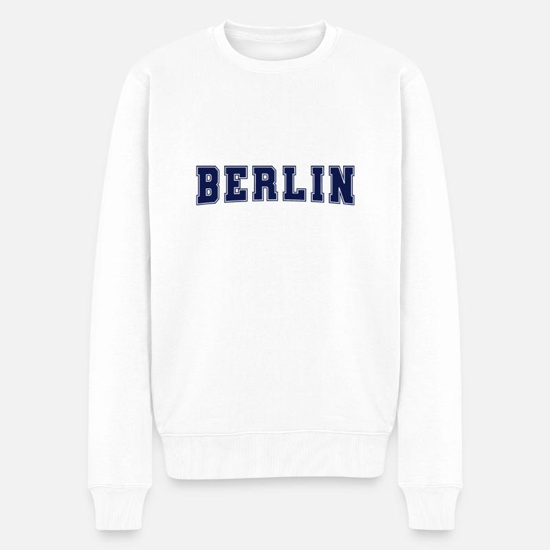 Berlin - Männer Premium Bio Pullover - Weiß
