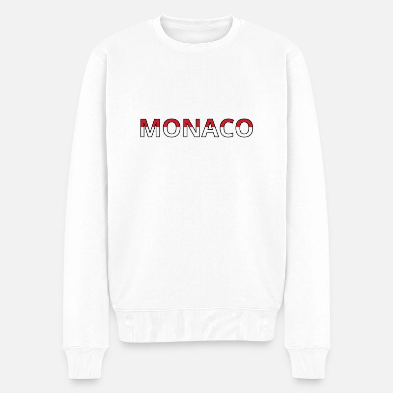 Drapeau monaco - Pull Premium bio Homme - blanc