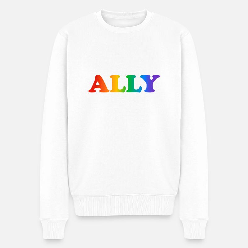 Gay Pride Verbündeter - Männer Premium Bio Pullover - Weiß
