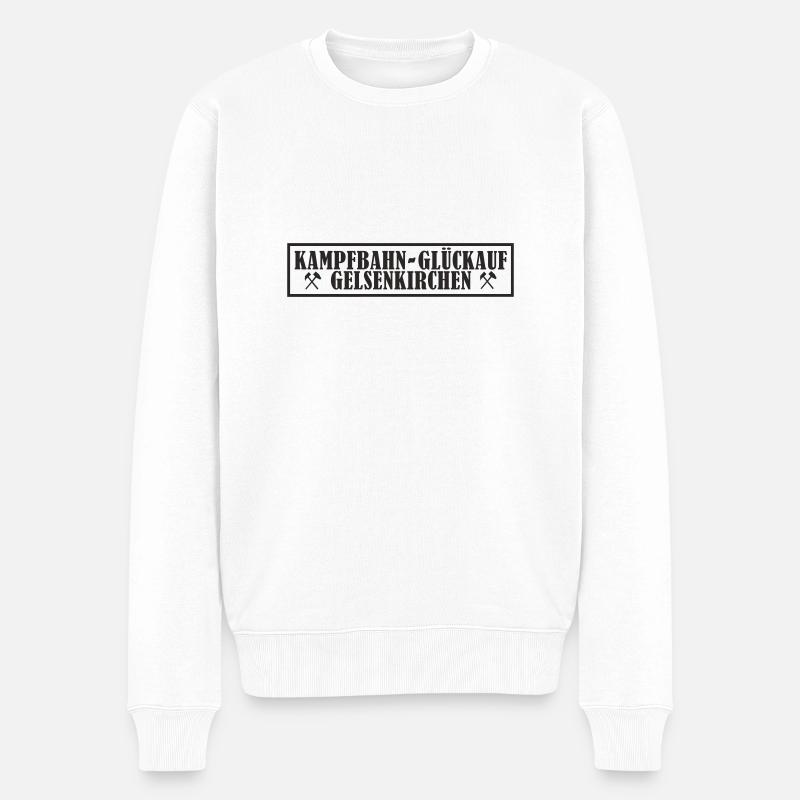 Glückauf Kampfbahn - Männer Premium Bio Pullover - Weiß