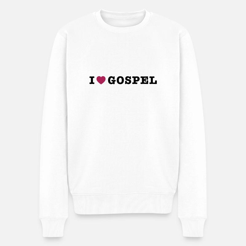 mp_i_love_gospel - Männer Premium Bio Pullover - Weiß