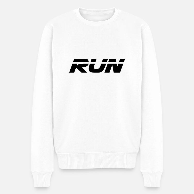 Run 1 - Männer Premium Bio Pullover - Weiß