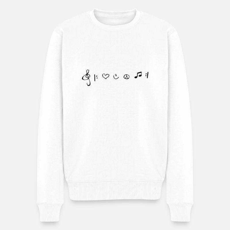 Musik - mein Leben - Männer Premium Bio Pullover - Weiß