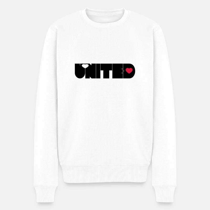 UNITED - Männer Premium Bio Pullover - Weiß