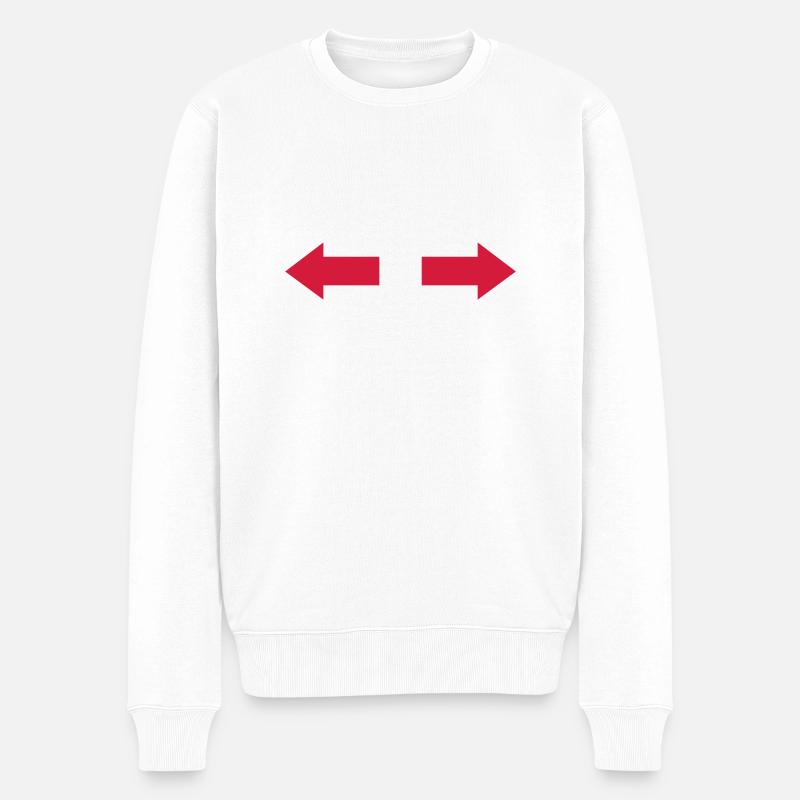 Pfeil - Männer Premium Bio Pullover - Weiß