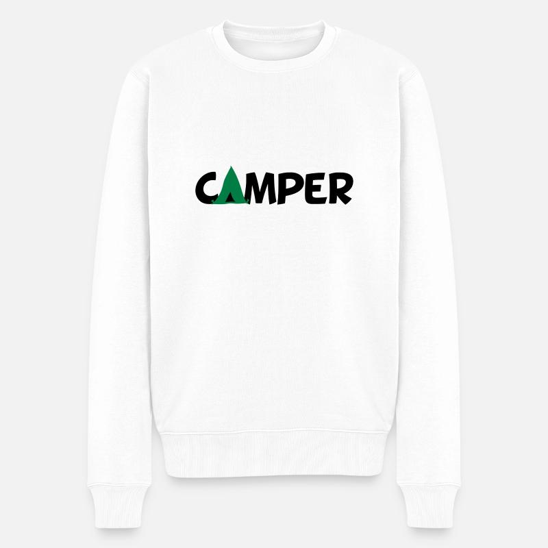 Logo de tente roulotte - Pull Premium bio Homme - blanc
