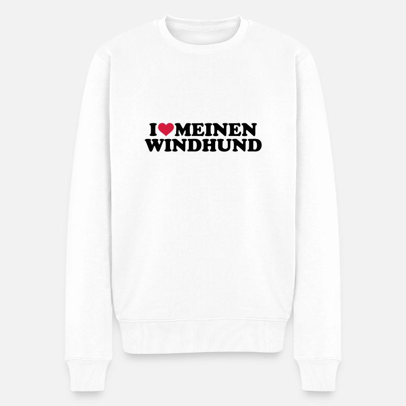 Windhund - Männer Premium Bio Pullover - Weiß