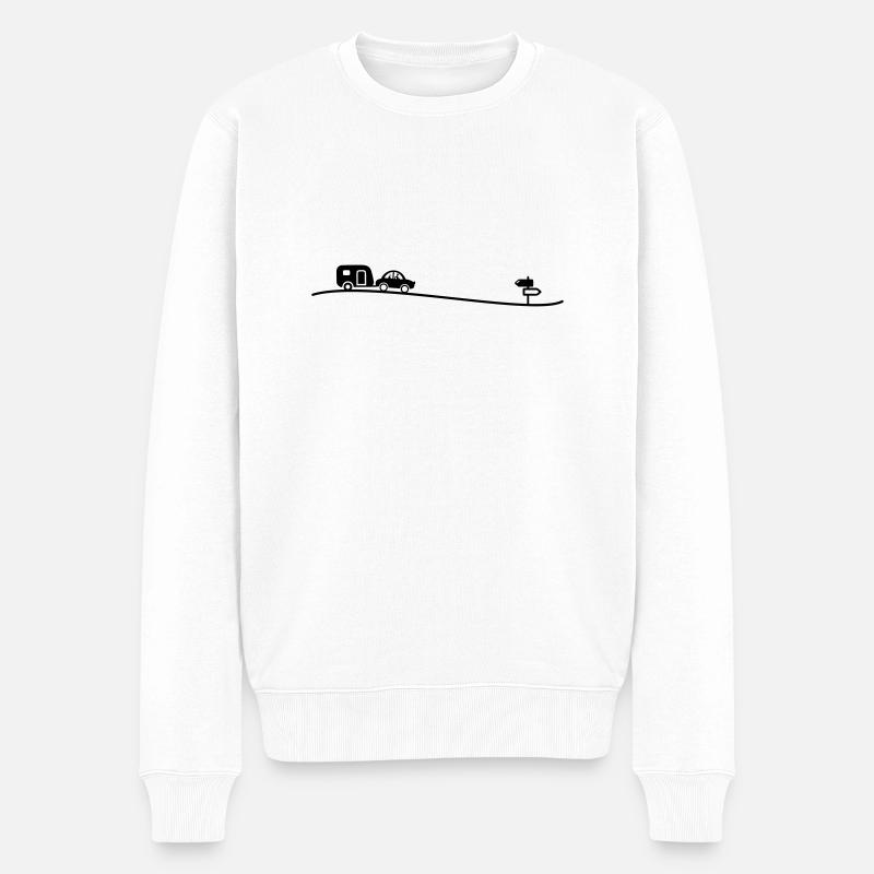 Auto Camping - Männer Premium Bio Pullover - Weiß