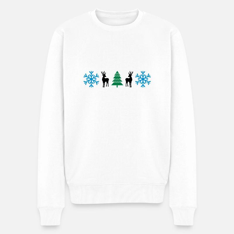 weihnachtsmuster_02 - Pull Premium bio Homme - blanc