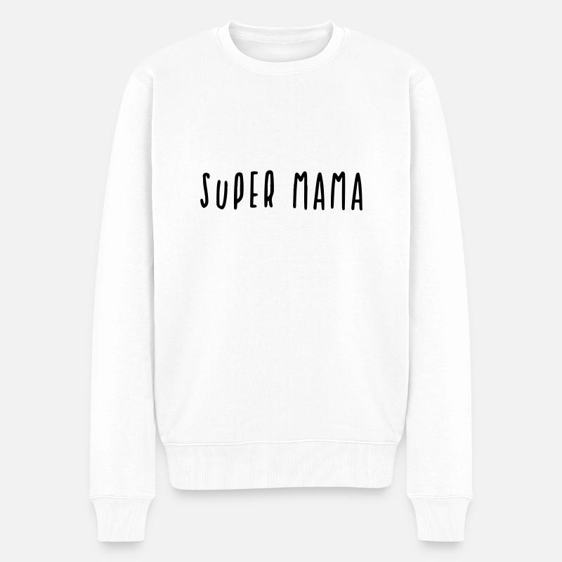 Super Mama Geschenk - Männer Premium Bio Pullover - Weiß
