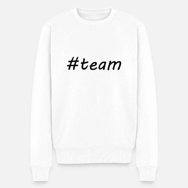 #team - Männer Premium Bio Pullover - Weiß