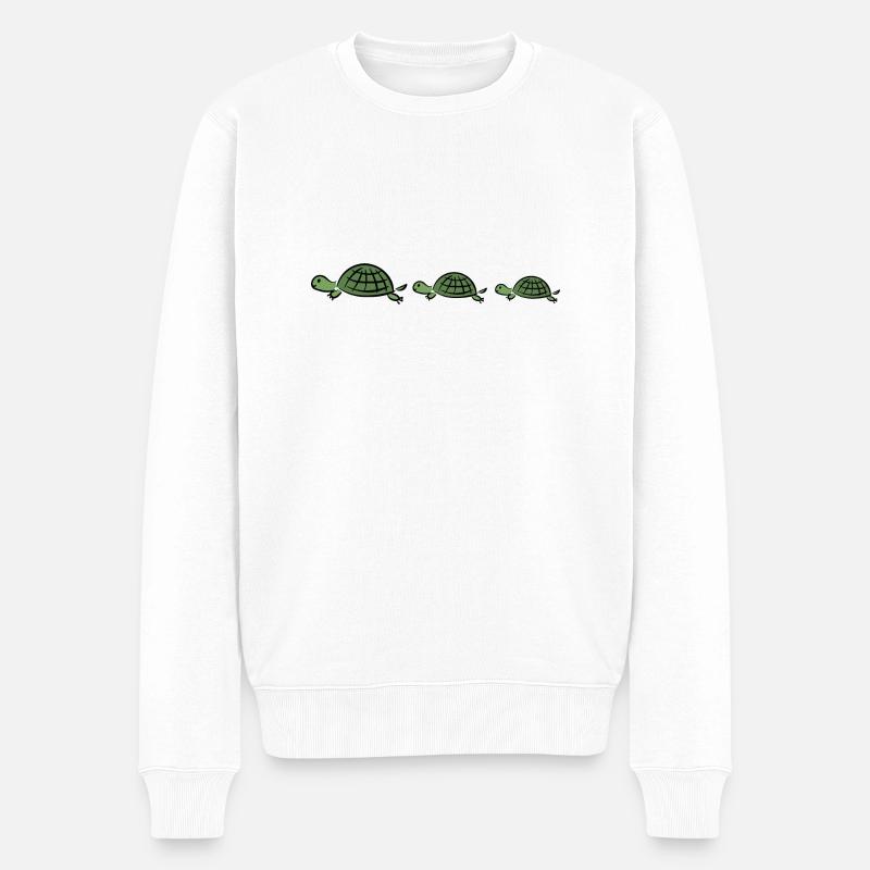 Schildkröten - Männer Premium Bio Pullover - Weiß