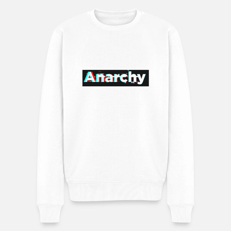 Box-Logo Anarchie - Männer Premium Bio Pullover - Weiß