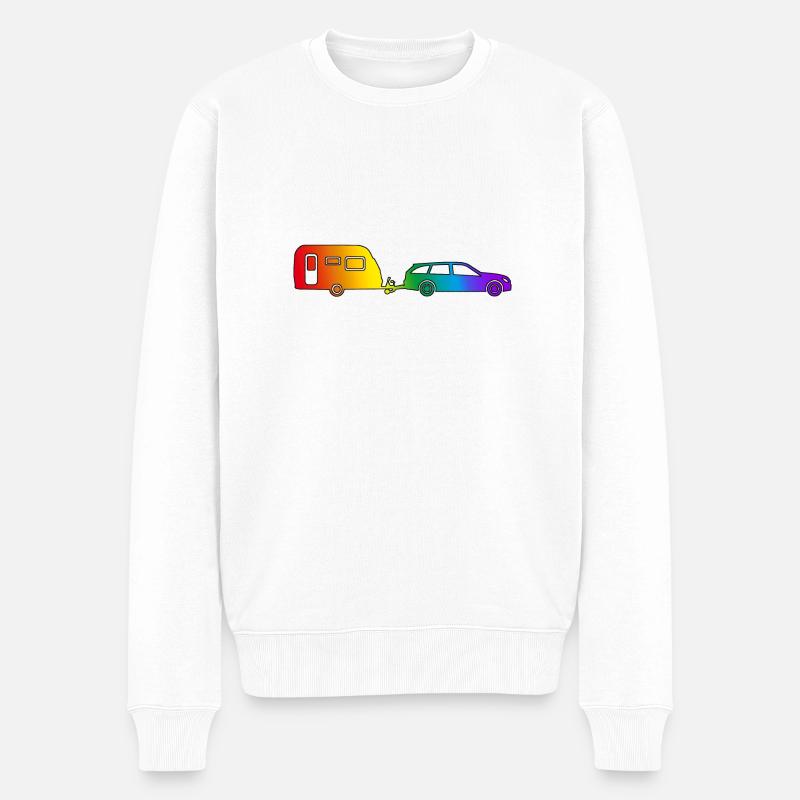 Gespann pride rand - Männer Premium Bio Pullover - Weiß
