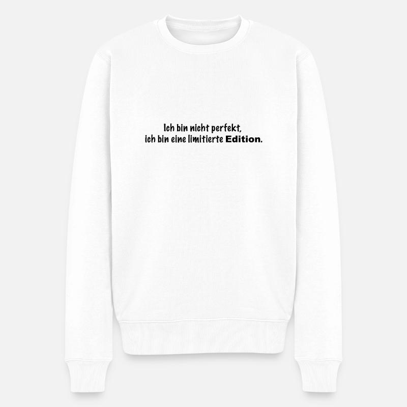 Ich bin nicht perfekt - Männer Premium Bio Pullover - Weiß