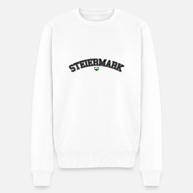 Steiermark Herz Schrift - Männer Premium Bio Pullover - Weiß