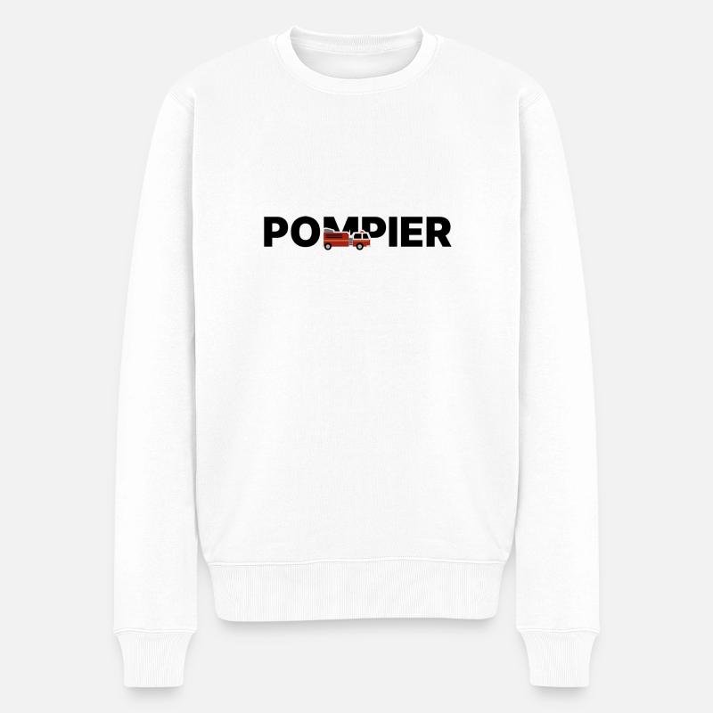 POMPIER - FIREFIGHTER - Pull Premium bio Homme - blanc