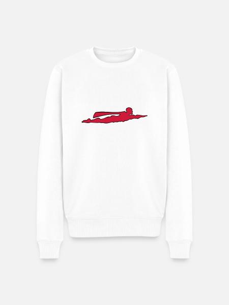 Superheld zweifarbig - Männer Premium Bio Pullover - Weiß