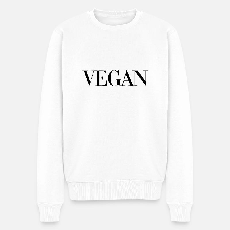VEGAN - Männer Premium Bio Pullover - Weiß
