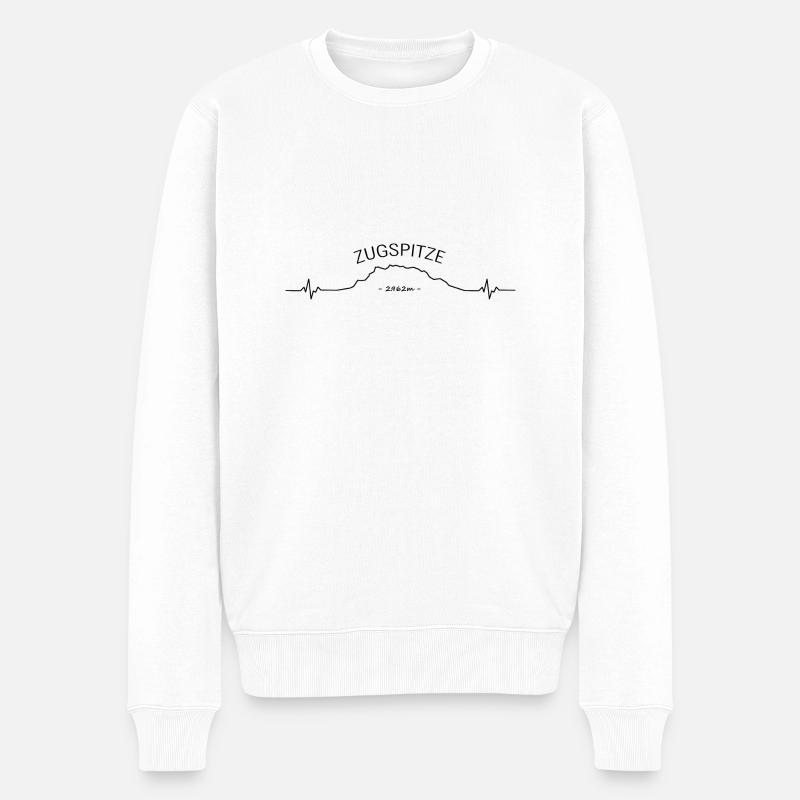 Zugspitze impulsion de 2.962m - Pull Premium bio Homme - blanc