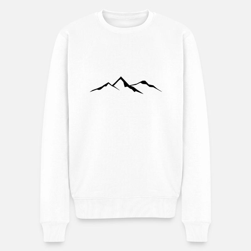 Landschaft - Berge - Männer Premium Bio Pullover - Weiß