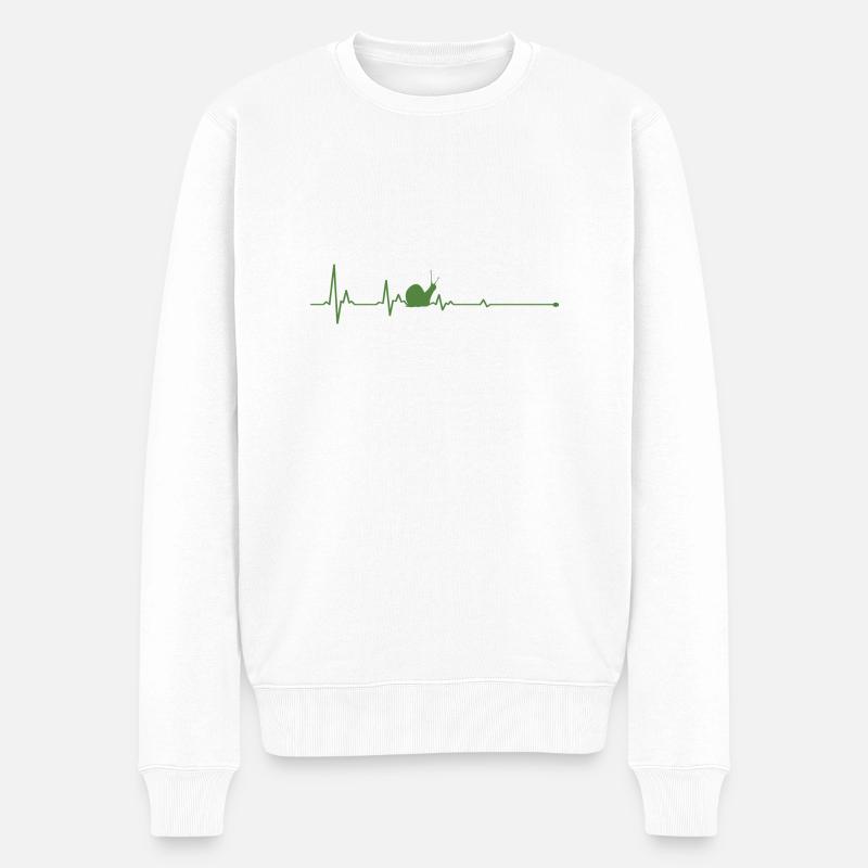 Schnecke Herzschlag Haustier - Männer Premium Bio Pullover - Weiß