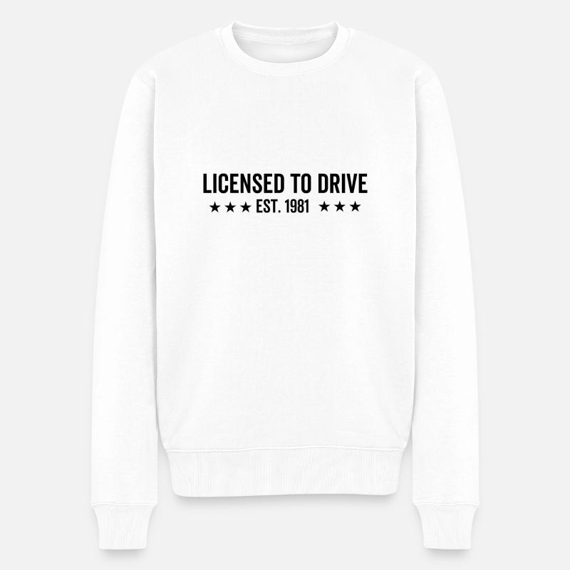 Fahrerlaubnis Est. 1981 - Männer Premium Bio Pullover - Weiß