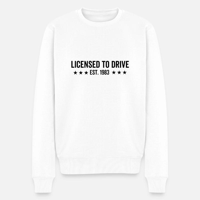 Fahrerlaubnis gegründet 1983 - Männer Premium Bio Pullover - Weiß