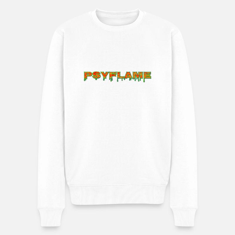 Psyflame Logo - Pull Premium bio Homme - blanc