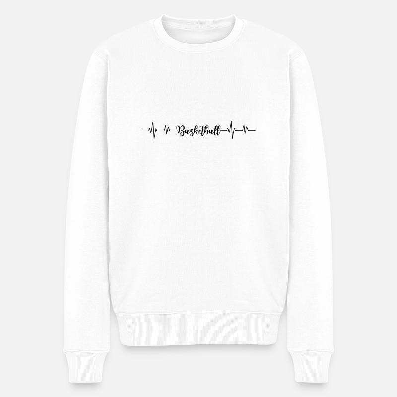 Basketball battement de cœur - Pull Premium bio Homme - blanc