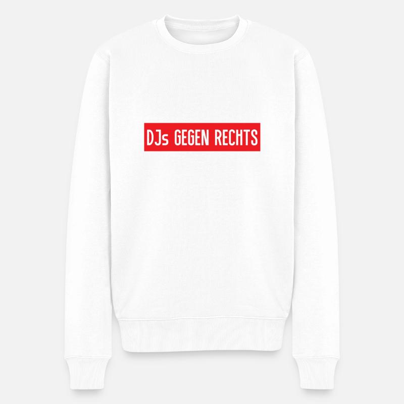 DJs gegen rechts - Männer Premium Bio Pullover - Weiß