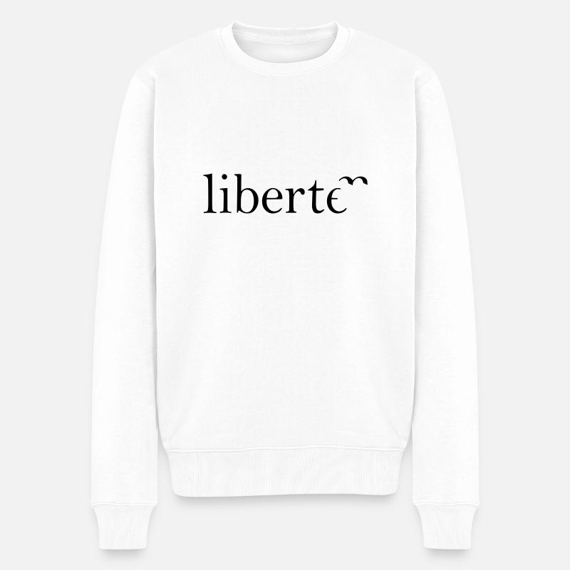 FREIHEIT - Männer Premium Bio Pullover - Weiß