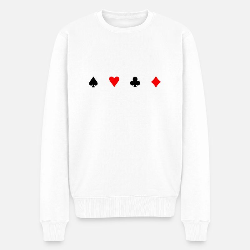 karten symbole - Männer Premium Bio Pullover - Weiß